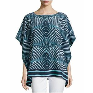 Michael Kors Wave-Print Crepe Tunic Size S